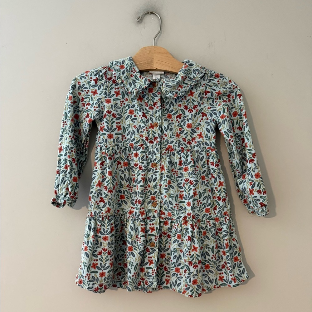 $14 ADD ON‎ Little Co. Green Floral Dress Collar 24M Zara H&M Janie and Jack